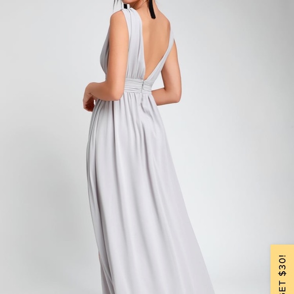 Lulu’s Heavenly Hues Light Grey Maxi Dress - Picture 4 of 5